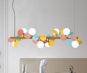 Designer d'art nordique moderne personnalisé <span class=keywords><strong>Matisse</strong></span> lustre de salle à manger cuisine longues feuilles acryliques boule de verre lustre de table à manger - Product Image 5