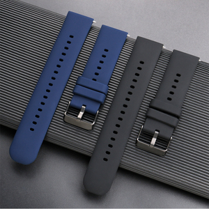 Alta Qualidade Silicone Rodada Smartwatch Cinto Soft Quick Release Wristband 20mm 22mm Universal <span class=keywords><strong>Rubber</strong></span> Watch Band Straps - Product Image 1