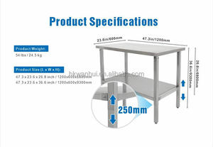 Commercial Ergonomics Adjustable Height Kitchen Stainless Steel Work Table <b>Bench</b> - Product Image 6