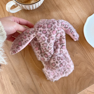 Custodia per telefono in peluche 3D con leopardo e coniglietto, con <span class=keywords><strong>cover</strong></span> frontale rimovibile, per <span class=keywords><strong>iPhone</strong></span> 13 14 15 16 17 Pro Max - Vendita all'ingrosso - Product Image 2