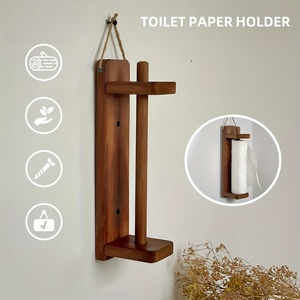 Support mural en bois étanche pour rangement de mouchoirs, organisateur de salle de bain pour salles de bain et salons, lavabos - Product Image 1
