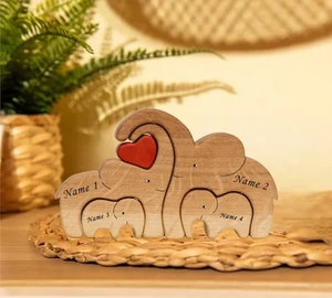 Coeur mariage cadeau de noël éléphant <span class=keywords><strong>famille</strong></span> ornements bois éléphant décor à la maison - Product Image 5
