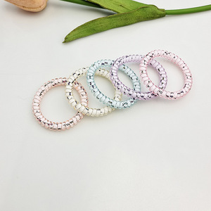 Şeker Renkli Spiral Saç Bağları TPU Plastik Telefon Kablosu Yüksek Esneklik Kırışmaz Kaymaz Kadın Kızlar Yaz Günlük Saç - Product Image 2
