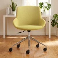 Fauteuil pivotant moderne rembourré, réglable en hauteur, avec mousse moulée et base en acier chromé, pour la maison, le bureau ou le salon