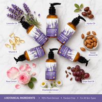 Huile de massage à la lavande à base de plantes, jojoba, parfum floral apaisant, hydratante, adoucissante, coffret cadeau spa pour le corps, OEM ODM 100ml
