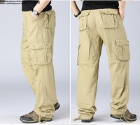 Pantalon cargo décontracté pour homme avec plusieurs poches, long, pour l'extérieur, le sport, le fitness, confortable, type salopette