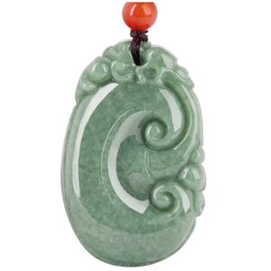 Colgante de Jadeíta Natural Ruyi Verde Frijol, Diseño Original, Estilo Chino, UNISEX, con Certificado de Tasación HJ37 - Product Image 5