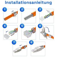 Conector LAN CAT7 RJ45 10 Gbit/s Ethernet AWG 22-24 completamente blindado STP 50μ contactos chapados en oro piezas de telecomunicaciones para Cable de red