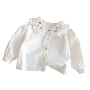 Camicetta per Ragazze con Maniche Lunghe, Stampa Ricamata a Cartoni Animati, Colletto a Bambola, per Uso Quotidiano Primaverile - Product Image 5