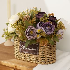 Nueva Flor al por mayor flor artificial de peonía púrpura para la decoración de la boda del hogar - Product Image 5