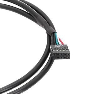 <b>Usb</b> 9 Pin <b>Extension</b> <b>Cable</b> With Shielding Black Dual Wire Isolated For Motherboard Pc Connection - Product Image 4