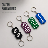 Étiquettes RFID NFC en silicone de haute qualité HST Ntag213 215 216 avec logo personnalisé, porte-clés NFC RFID pour Facebook Instagram TikTok