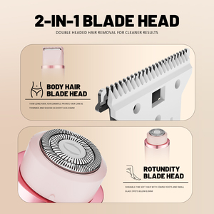 Épilateur électrique double tête pour femme, pour l'épilation <span class=keywords><strong>des</strong></span> zones intimes et <span class=keywords><strong>des</strong></span> poils pubiens, usage domestique - Product Image 2