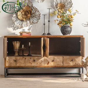 Aparador de Madera Natural, Mueble de Almacenamiento de 120 cm para Entrada o Sala de Estar, Mueble Decorativo Retro - Product Image 2