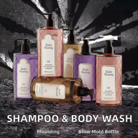 Bouteilles de shampooing et de gel douche en PETG moulées par soufflage personnalisées, 400 ml, avec impression UV, produits cosmétiques en plastique