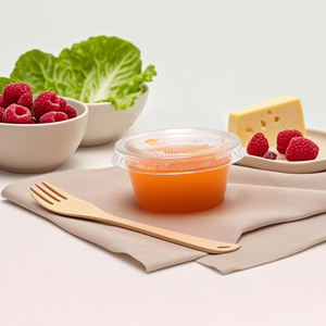 Taza de salsa biodegradable redonda 2oz taza de salsa PLA contenedor de condimentos de plástico para comida para llevar - Product Image 5