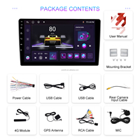 Podofo 8-Core Stereo mobil Android, Radio mobil Double Din 10 inci 4 + 64GB, Android Auto/DSP/BT/WiFi/4G/GPS/FM 2 Din Autoradio