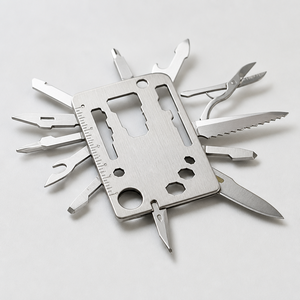 Herramienta Multifuncional de Acero Inoxidable con Sierra Individual, Cuchillo para Tarjetas, Herramienta para Acampar al Aire Libre, Plegable y Portátil con Borde Dentado - Product Image 3