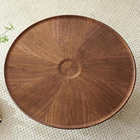 Table basse ronde minimaliste, combinaison moderne pour salon, petit appartement, table à thé ronde en placage de noyer, luxe léger
