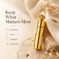 Collier pendentif mini-bouteille en acier inoxydable, porte-parfum liquide, bijou commémoratif pour cendres funéraires