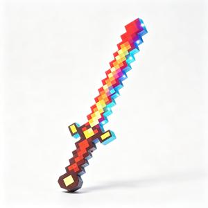 ดาบของเล่น HTL มีเสียงและไฟ LED พลาสติกเรืองแสง ดาบพิกเซลสำหรับเด็กผู้ชาย อุปกรณ์เสริมสำหรับเกม ดาบไลท์เซเบอร์ - Product Image 3