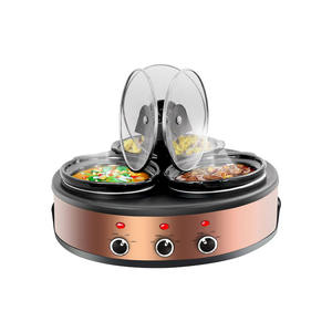 <span class=keywords><strong>Mijoteuse</strong></span> <span class=keywords><strong>triple</strong></span> de 4.5 litres avec couvercle en verre détachable 3 pots intérieurs pour buffet et réunions de famille pour la préparation des repas - Product Image 5