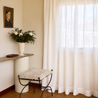 Rideau de fenêtre transparent sur mesure en polyester et lin, à ouverture bipartite gauche-droite, pour maison, bureau, hôtel