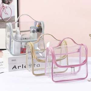Waterproof Clear Transparent Beauty Trip <b>Toiletry</b> Wash <b>Bag</b> <b>Travel</b> Makeup <b>Bag</b> Organizer Clear PVC Cosmetic <b>Bags</b> - Product Image 1
