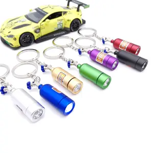 Mini Nitrous Oxide Bottle Keyring Cheap Metal Oxide Bottle Key Holder Pill Box Storage Ring Key Chain Creative Pendant