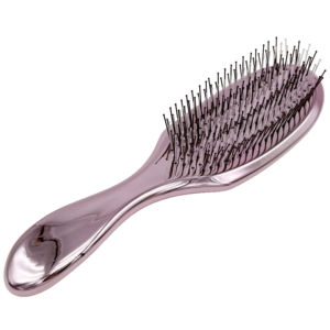 Brosse démêlante de luxe personnalisée pour femme, en ABS, avec poils en nylon doux, finition métallisée brillante et électroplaquée - Product Image 3