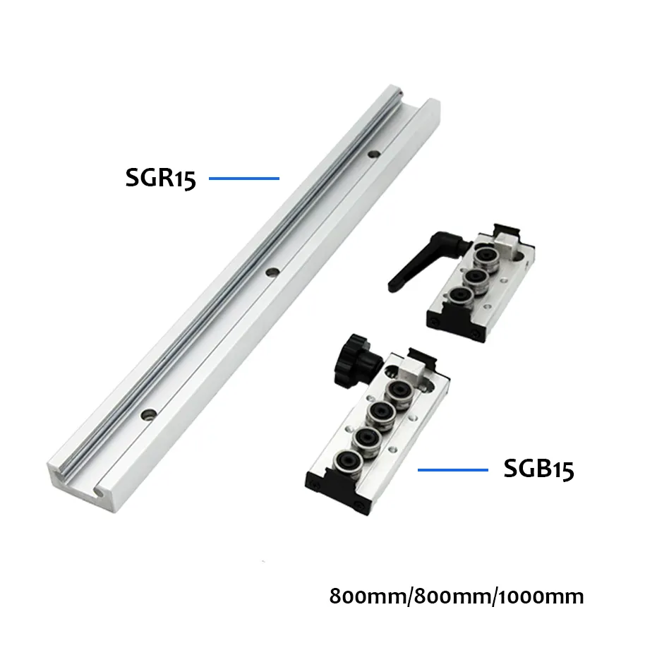 800/900/1000mm SGB Dual-axis Linear Guide Series SGR15N SGR15 Rectangle Wheel Linear Guide Rail with SGB Slide Blocks for CNC