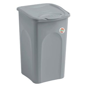 Porta biancheria plastica (50Lt) PRIMAVERA Stone grey 70237 - Product Image 1
