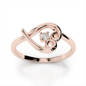 Anello da Donna F317 in Oro Bianco con Diamante Taglio Brillante Rotondo Colore G Naturale Stile Romantico per Fidanzamento - Product Image 4