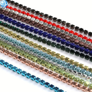 Coloré cristal strass chaîne garniture vêtement métal griffe tasse chaîne ForDIY robe de mariée bijoux accessoires coudre sur strass - Product Image 6