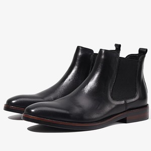 <span class=keywords><strong>Botas</strong></span> Chelsea de Media Pantorrilla <span class=keywords><strong>para</strong></span> <span class=keywords><strong>Hombre</strong></span>, Estilo Británico, de Cuero Genuino Premium, Punta Cuadrada, Transpirables - Product Image 4