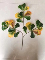 Automne couleur à feuilles persistantes artificielle Polyester feuilles de chêne vert Thanksgiving mariage sol extérieur Vase remplissage Table pièce maîtresse