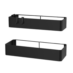 Bathroom <b>Shelf</b> Set <b>Wall</b> Mounted 50X30CM Rectangular Two Tier Storage Rack For Toilet Supplies Draining Ventilated - Product Image 5