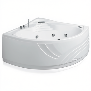 Bañera de Hidromasaje Esquinera de 140x140 cm con Grifos en el Borde - Product Image 2