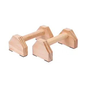 Push up Stand Wood Bars Exercise Parallettes Handle Stands Calisthenics Fitness Strength Training