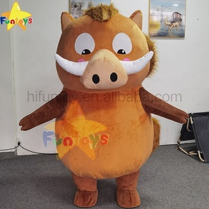 Funtoys MOQ 1 PIÈCE 2m/2.6m/3m Costume de mascotte gonflable <span class=keywords><strong>Pumba</strong></span> Roi Lion Sanglier Cochon Taureau Dessin animé Cosplay Anime pour adulte - Product Image 1