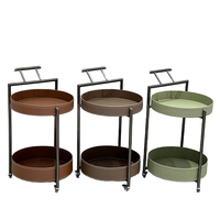 Support de rangement amovible créatif chariot en cuir en acier inoxydable moderne bureau d'angle pour salon pour canapé côté Internet