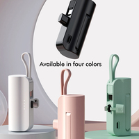 Mini Banco de Energía Portátil USB C, Nuevo Banco de Energía Digital Portátil para Teléfono Móvil con Soporte para Teléfono