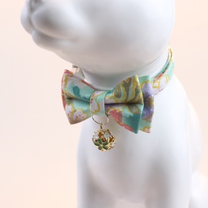 Kerah anjing kucing beludru tinggi, hiasan kerah hewan peliharaan pola indah pita pribadi 4 warna berkelanjutan - Product Image 6