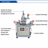 Machine de marquage à chaud pneumatique pour rubans et étiquettes adhésives avec écran tactile