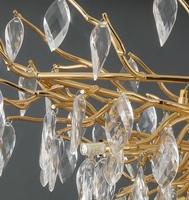 Lustre suspendu de luxe pour la décoration de la maison ODM/OEM, lustre en cristal à gouttes de pluie LED