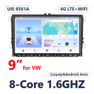 Lodark Schermo Auto da 9 Pollici con Carplay, Stereo Android, GPS/WIFI/FM/BT per VW Volkswagen GOLF MK5 B6 <span class=keywords><strong>POLO</strong></span> Passat B6 SKODA <span class=keywords><strong>CADDY</strong></span> BORA - Product Image 1