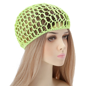 Bán buôn đa màu tóc lưới cho ngủ hairnet phụ nữ Crochet <span class=keywords><strong>snood</strong></span> hat cotton polyester hat Net - Product Image 4