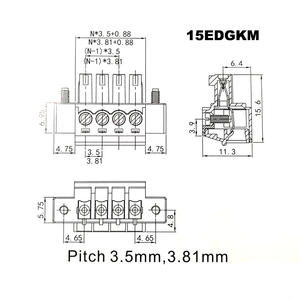 <span class=keywords><strong>Bornier</strong></span> de connexion enfichable pour PCB, pas de 3,81 mm, connecteur mâle/femelle 2 à 10 broches 15EDGKM+VM/RM - Product Image 6