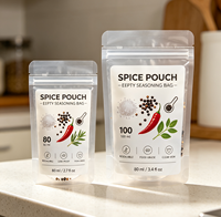 80 Sachets d'emballage Doypack en plastique PET vides de 100 ml pour assaisonnements, sel, poivre, poudre de piment et herbes