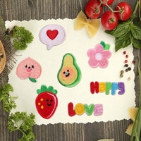 Patchs brodés autocollants mignons de dessins animés, appliques thermocollantes fruits, lettres, cœurs, fleurs pour vêtements, sacs, décoration DIY